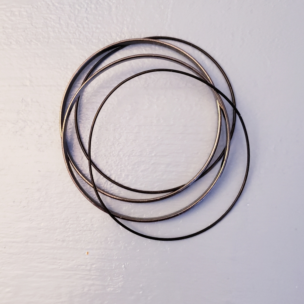 Silvery Black Bangles